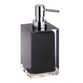 Distributeur de savon liquide carré à poser VISTA en résine / 250ml-Noir-Noir-8.2-7