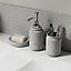 Distributeur de savon MSV spirella Cement en céramique coloris gris contenance 380 ml Ø8 x H.19,5 cm