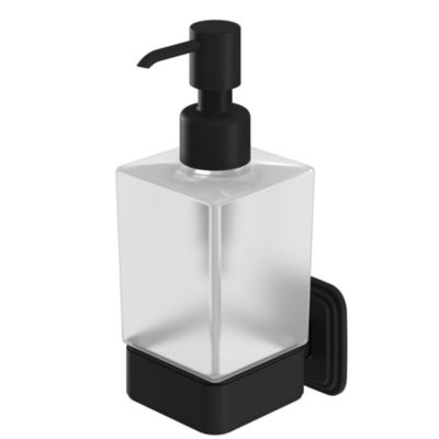 Distributeur de savon mural acier inoxydable noir Teesta GoodHome