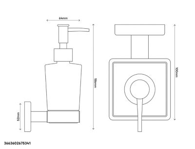 Distributeur de savon mural en verre et chromé Alessano GoodHome