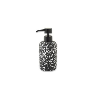 Distributeur de savon, noir et blanc, Terrazzo