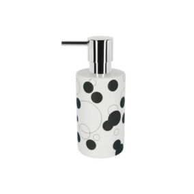 Distributeur de savon Porcelaine TUBE BUBBLES Noir  Blanc Spirella