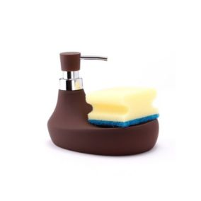 Distributeur de savon  Porte Eponge Céramique MARBELLA Chocolat MSV