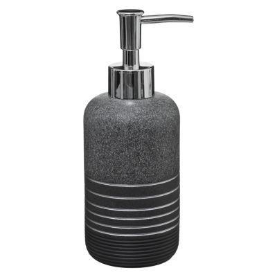 Distributeur de savon rond Silver effet pierre