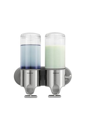 Distributeur double de savon effet brossé Simplehuman