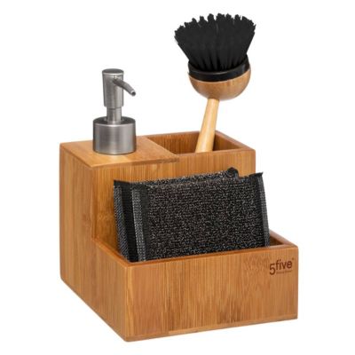 Distributeur à savon avec brosse éponge Bambou - 5Five