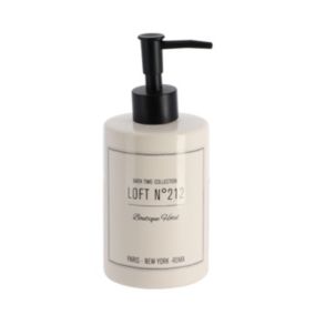 Distributeur à Savon ou lotion en céramique 320 ml déco Néo rétro Blanc