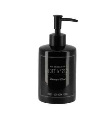 Distributeur à Savon ou lotion en céramique 320 ml déco Néo rétro Noir