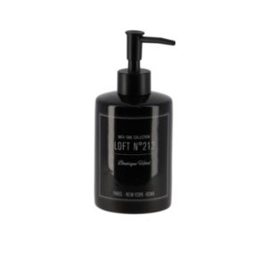 Distributeur à Savon ou lotion en céramique 320 ml déco Néo rétro Noir