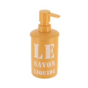 Distributeur à Savon ou lotion en métal Jaune moutarde imprimé 330 ml