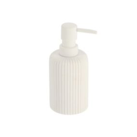 Distributeur à Savon ou Lotion en résine striée Blanc mat 230 ml