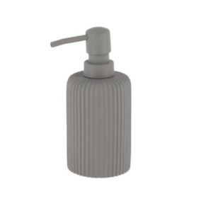 Distributeur à Savon ou Lotion en résine striée Gris mat 230 ml