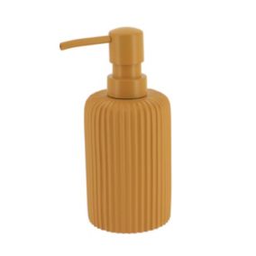 Distributeur à Savon ou Lotion en résine striée Jaune moutarde 230 ml