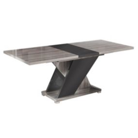 DITA - Table Repas Rectangulaire Extensible Aspect Noyer Gris Foncé