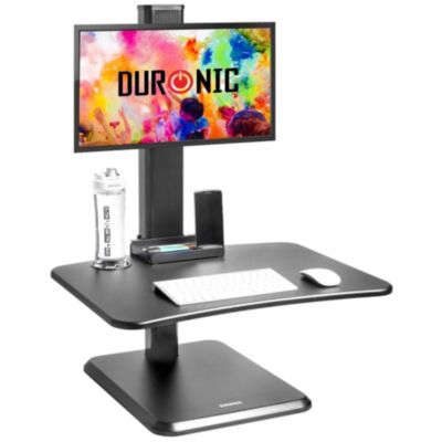 DM05D14 Station de travail assis debout 65 x 51 cm avec support d'écran intégré Hauteur ajustable de 7 à 44 cm Duronic