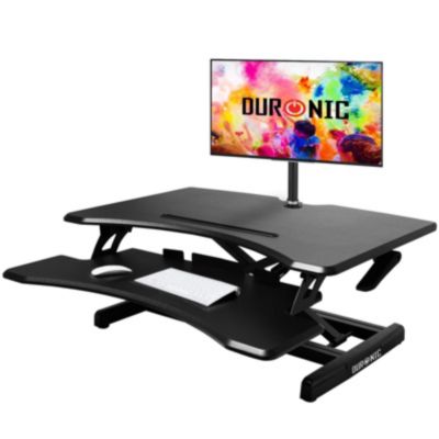 DM05D16 Poste de travail assis debout 66 x 42 cm Hauteur ajustable de 12 à 43 cm Charge max 10 kg Duronic
