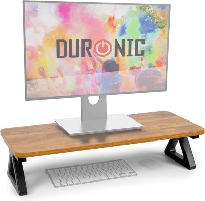 DM06-1 AW Rehausseur d'écran 62 x 30 cm Support pour moniteur Rehausse de 13,5 cm Espace ergonomique Rangement Duronic