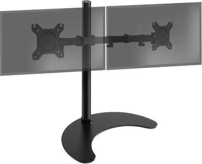 DM15D2 Support 2 écrans PC sur socle pour bureau Bras de moniteurs Rotatif Inclinable Pivotant Compatible VESA 75 100 Duronic