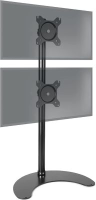 DM15D2V2 Support 2 écrans PC sur socle pour bureau Bras de moniteurs Rotatif Inclinable Pivotant Compatible VESA 75 100 Duronic