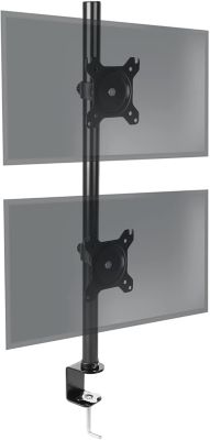 DM15V2 Support 2 écrans PC à pince pour bureau Bras de moniteur Rotatif Inclinable Pivotant Compatible VESA 75 100 Duronic