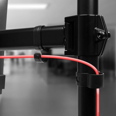 DM253 Support 3 écrans PC à pince pour bureau Bras de moniteur Rotatif Inclinable Pivotant Compatible VESA 75 100 Duronic
