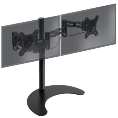 DM35D2 Support 2 écrans PC sur socle pour bureau Bras de moniteurs Rotatif Inclinable Pivotant Compatible VESA 75 100 Duronic