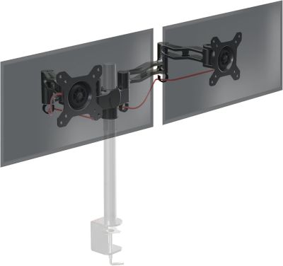 DM35P2 Bras double articulation pour écrans Support d'écran sans potence Equivalent au support d'écrans DM352 VESA 75 100 Duronic