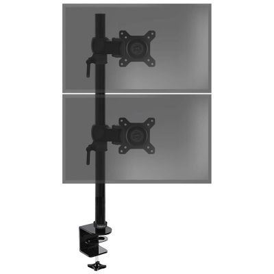 DM35V2X1 Support 2 écrans PC à pince pour bureau Bras de moniteur Rotatif Inclinable Pivotant Compatible VESA 75 100 Duronic