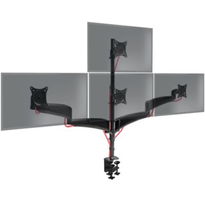DM453VX1 Support 4 écrans PC à pince pour bureau Bras de moniteur Rotatif Inclinable Pivotant Compatible VESA 75 100 Duronic