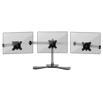 DM753 Support 3 écrans PC sur socle pour bureau Bras de moniteurs Rotatif Inclinable Pivotant Compatible VESA 75 100 Duronic