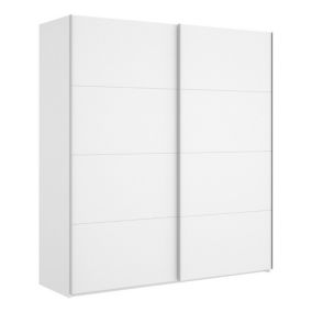 Dmarsic Armoire, Cintre pour chambre à coucher, Armoire avec 2 portes coulissantes, 180x65h204 cm, Blanc