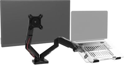 DMDCL1X1 Support écran PC et ordinateur portable à pince pour bureau Rotatif Inclinable Pivotant Compatible VESA 75 100 Duronic