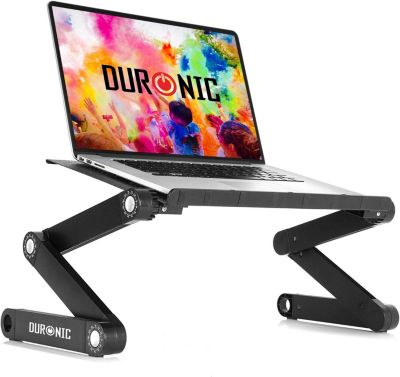 DML121 Support pour ordinateur portable tablette 25,5 x 39,5 cm Pliable réglable 6 articulations Charge max 10 kg Duronic