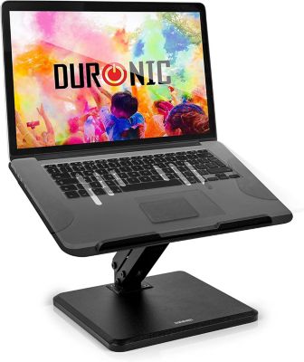 DML125 Support pour ordinateur portable tablette 26,5 x 40 cm Hauteur ajustable de 8 à 18,5 cm Charge max 5 kg Duronic