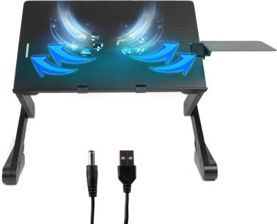 DML141 Support USB pour ordinateur portable tablette 27,5 x 61 cm Hauteur ajustable jusqu'à 49,5 cm Charge max 10 kg Duronic
