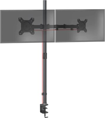 DMT152 Support 2 écrans PC à pince pour bureau Bras de moniteur Rotatif Inclinable Pivotant Compatible VESA 75 100 Duronic