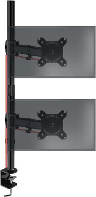 DMT252VX1 Support 2 écrans PC à pince pour bureau Bras de moniteur Rotatif Inclinable Pivotant Compatible VESA 75 100 Duronic