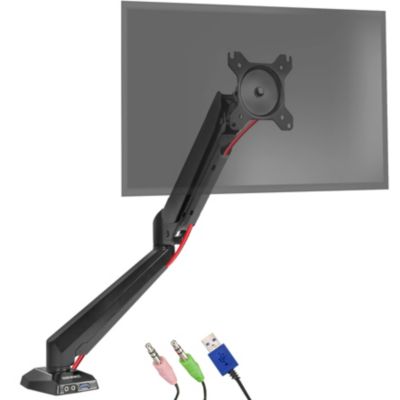 DMUSB5X1 Support écran PC à pince pour bureau Bras de moniteur Rotatif Inclinable Pivotant Compatible VESA 75 100 Duronic