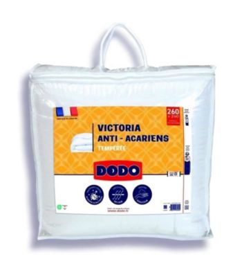 DODO Couette tempérée 300gr/m² anti-acarians VICTORIA 240x260 cm blanc
