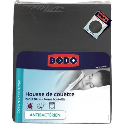 Dodo - Housse De Couette 140x200 Coton Antibactérien Anthracite DOD3609251732295