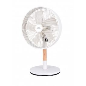 DOMAIR BORNEO BLANC - Ventilateur de Table - 35 Watts - Très Discret - 5 pales - 30 cm de Diamètre - Blanc