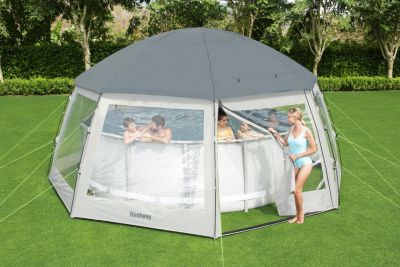 Dôme de protection pour piscine hors sol ronde Bestway Flowclear Ø 6 x h.2,95 m