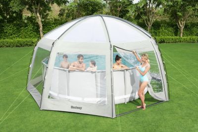 Dôme de protection pour piscine hors sol ronde Bestway Flowclear Ø 6 x h.2,95 m