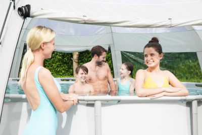 Dôme de protection pour piscine hors sol ronde Bestway Flowclear Ø 6 x h.2,95 m