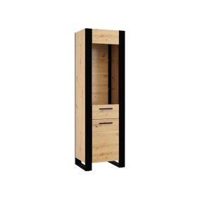 Donnely - vitrine - bois et noir - 188 cm - Best Mobilier