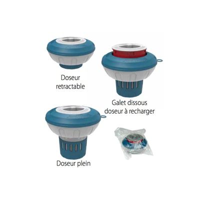 Doseur diffuseur flottant rétractable Blue Line pour galet 250 g