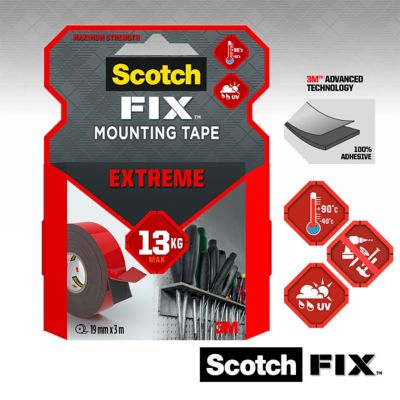 Double face 3M Extrême 19 mm x 3 m transparent, 10 kg