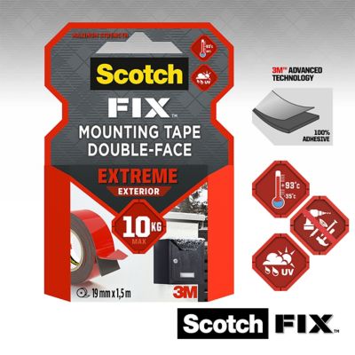Double face intérieur Scotch Extrême 19 mm x 1.5 m noir, 10 kg