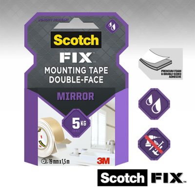Double face miroir 3M 19 mm x 1.5 m blanc, 5 kg