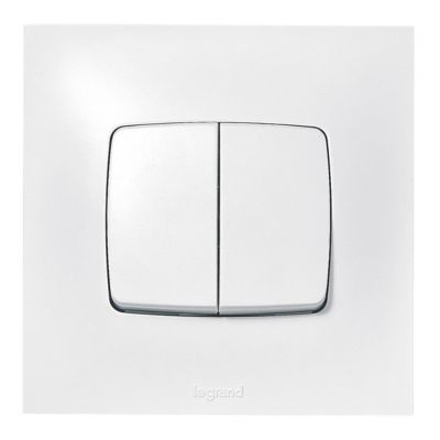 Double interrupteur ou va-et-vient Legrand Neptune 0 913 21 coloris blanc 10 A